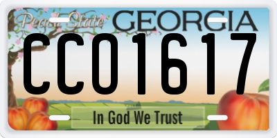 GA license plate CCO1617