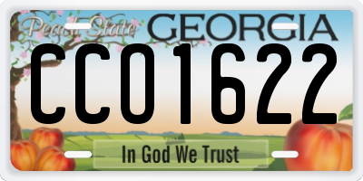 GA license plate CCO1622