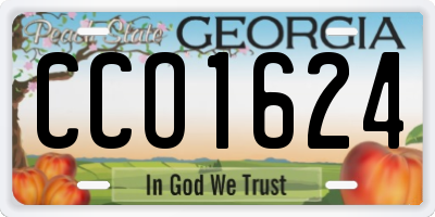 GA license plate CCO1624