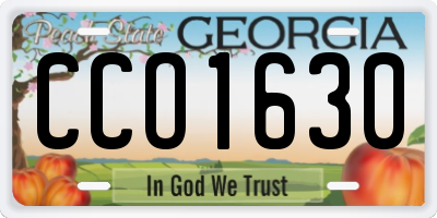 GA license plate CCO1630
