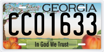 GA license plate CCO1633