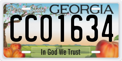 GA license plate CCO1634