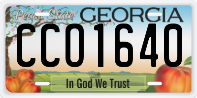 GA license plate CCO1640