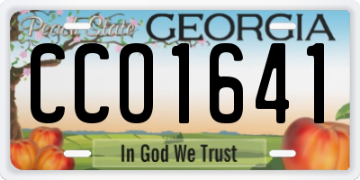 GA license plate CCO1641