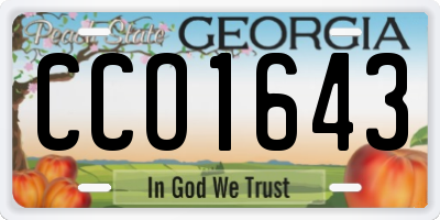GA license plate CCO1643