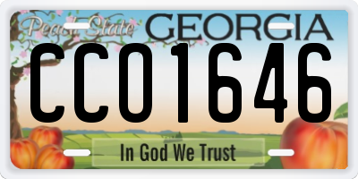 GA license plate CCO1646