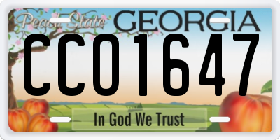 GA license plate CCO1647