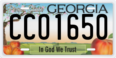 GA license plate CCO1650