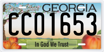 GA license plate CCO1653