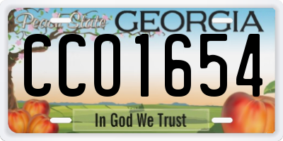 GA license plate CCO1654