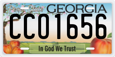 GA license plate CCO1656