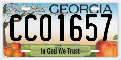 GA license plate CCO1657