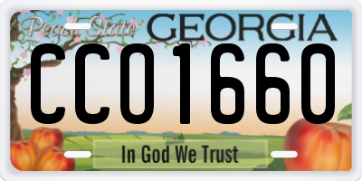 GA license plate CCO1660