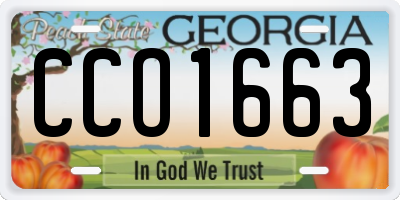 GA license plate CCO1663