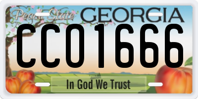 GA license plate CCO1666