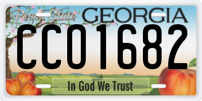 GA license plate CCO1682