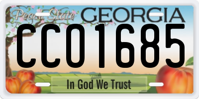 GA license plate CCO1685