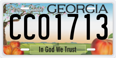 GA license plate CCO1713