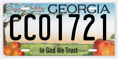 GA license plate CCO1721