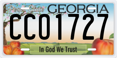 GA license plate CCO1727