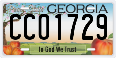 GA license plate CCO1729