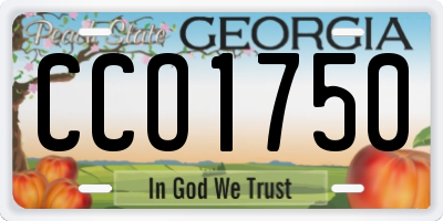 GA license plate CCO1750