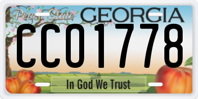 GA license plate CCO1778