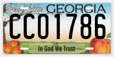 GA license plate CCO1786