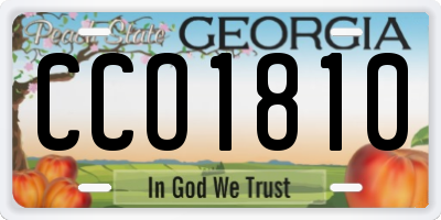 GA license plate CCO1810