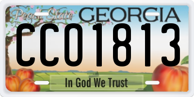 GA license plate CCO1813