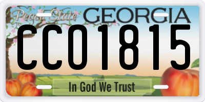 GA license plate CCO1815