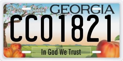 GA license plate CCO1821