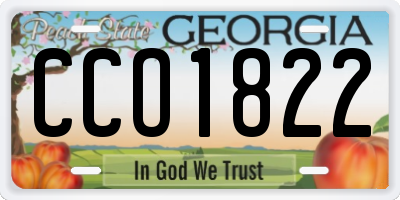 GA license plate CCO1822