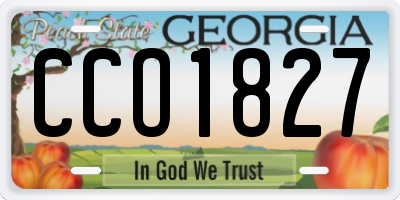 GA license plate CCO1827