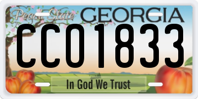 GA license plate CCO1833