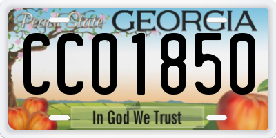 GA license plate CCO1850