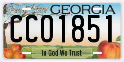 GA license plate CCO1851