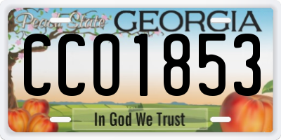 GA license plate CCO1853