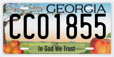 GA license plate CCO1855