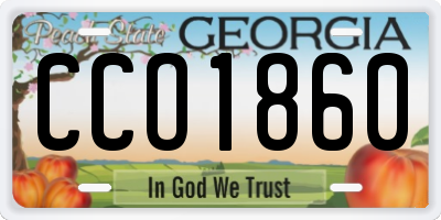 GA license plate CCO1860