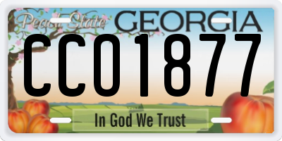 GA license plate CCO1877