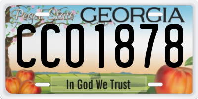 GA license plate CCO1878