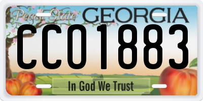GA license plate CCO1883