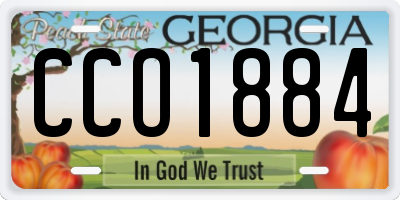 GA license plate CCO1884