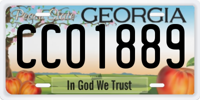 GA license plate CCO1889