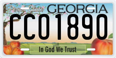 GA license plate CCO1890