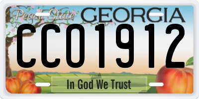 GA license plate CCO1912