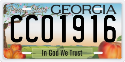 GA license plate CCO1916