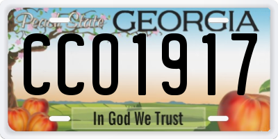 GA license plate CCO1917