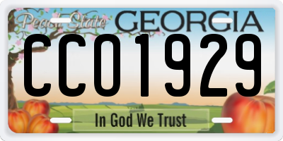 GA license plate CCO1929